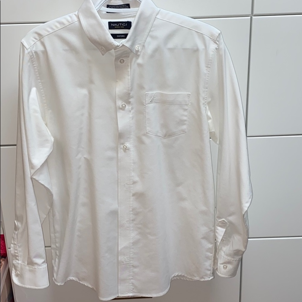 Boy size18 Nautica Oxford dress shirt dry cleaned